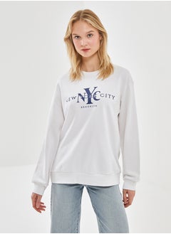 Buy Crew Neck Printed Women's Sweatshirt in Egypt