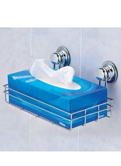 اشتري Everloc Tissue Box Holder, No Drilling, No Screws, No Glue, No Adhesive Vacuum Suction Wall Mounted Chrome, Bathroom Shelf, Kitchen Storage Shelf, Easy Install, EVL-10217 في الامارات