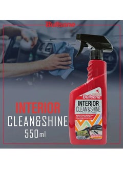 Buy Bullsone Interior Clean & Shine 550 ml Restore & Protect Gloss With  Silicone Oil Car Interior Cleaner Spray in Saudi Arabia