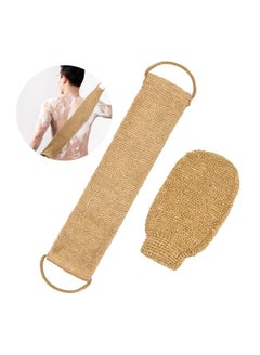 Buy 1 Set Back Scrubber Exfoliator, Natural Hemp Exfoliating Glove And Strap, Body Cleaning Gloves For Men Women, Dead Skin Removal Scrub Gloves, Bath Scrubber For Cleaning Body in UAE