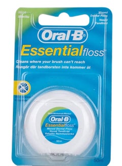 Buy Oral-B Essential waxed floss - mint 50m (Pack of 6) in UAE