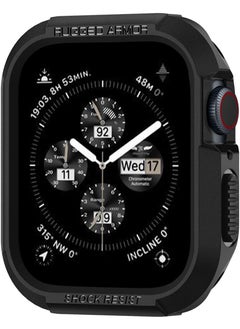 Buy Rugged Armor for Apple Watch Series 9/8/7 (45mm) and Series SE2/6/SE/5/4 (44mm) Case Cover - Black in UAE