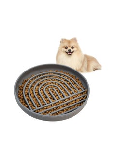 Buy Silicone Pet Slow Food Bowls, Slow Down Eating Dog Bowl, Maze Dog Food Bowl Bloat Stop Anti Gulping Nonslip Pet Bowl with Suction Cups, Grey in UAE