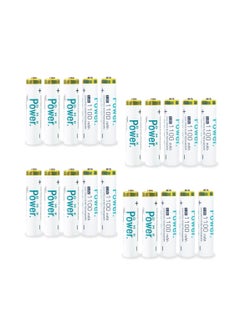 Buy DMK Power 20 Pcs Rechargeable AAA Batteries ,1100mAh High Capacity Batteries 1.2V NiMH Low Self Discharge for House hold devices, toys, remote, etc... in UAE