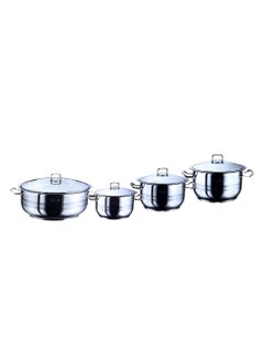 Buy Turkish stainless steel cookware set 8 pieces AYLA in Saudi Arabia