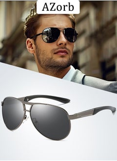 Buy Metal Aviator Sunglasses Men Women Magnesium Aluminium Alloy Sun Glassess Men's Women's Polarized Mens Sunglass High Quality Eyewear UV400 Protection Shades for Driving Travel Daily Black in Saudi Arabia