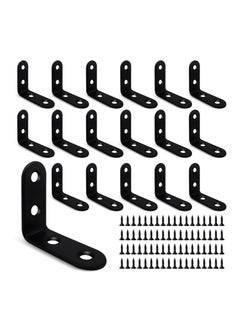 Buy 18 Pcs L Bracket Corner Brace, Stainless Steel Sturdy Corner Braces, 90 Degree Right Angle Bracket, Corner Bracket for Wood Shelves Furniture Chair with 72PCS Screws (1.57x1.57 inch) in UAE