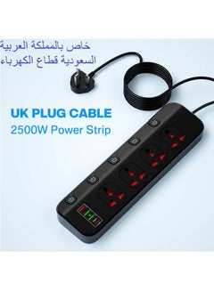 Buy Network Filter Power Strip 3000W With 4 Universal Socket Multiple USB and 5 Swich,EU SA UK Plug Socket Extension Cable For Home in Saudi Arabia