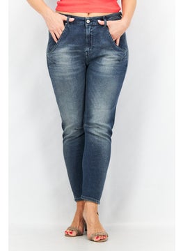 Buy Women Regular Fit Washed Fayza Denim Jeans, Wash Navy in Saudi Arabia