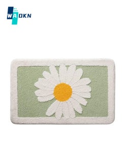 Buy Microfiber Bathroom Daisy Rug, Super Soft Furry Bath Mat, Super Absorbent and Quick-Drying Bathroom Rug Machine Washable/Non-Slip Bathroom Rug for Tub Bathroom and Shower (Green) in Saudi Arabia