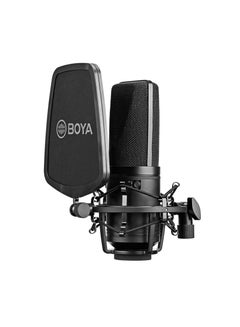اشتري BOYA BY-M1000 Professional Large Diaphragm Condenser Microphone Podcast Mic Kit Support Cardioid/Omnidirectional/Bidirectional with Double-layer Pop Filter Shock Mount XLR Cable for Singer Vocals Podc في السعودية