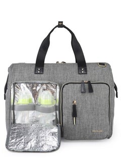 Buy Gabrielle Mom Dad XL Travel Diaper Bag with Diaper Changing Mat- Grey in UAE