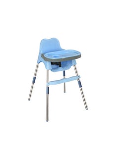 Buy Spotty Baby Feeding High Chair And Kids Dining High Chair with Foot Rest And Tray Blue Color in UAE