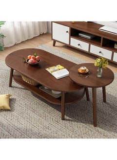 Buy Small Apartment Sofa Side Coffee Table with High-Low Structure and Retro Charm in Saudi Arabia