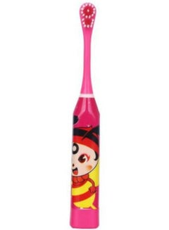 Buy Ultrasonic Cartoon Printed Electric Children's Toothbrush ，Super Soft Waterproof Teeth Cleaning Artifact Battery Powered，Superior Cleaning Ability，Kid-Friendly Sensitive Mode， (2 Heads) (Red) in UAE