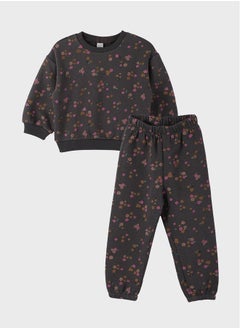 اشتري Crew Neck Long Sleeve Baby Girl Sweatshirt and Pants 2-Pack Set في مصر