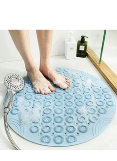 اشتري Shower Mats Non Slip Anti Mould Machine Washable Bathtub Mat with Suction Cup Safety Bath Mat, Antibacterial Rubber Kids Shower Mat with Drain Holes في السعودية