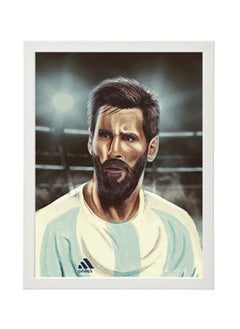 اشتري messi Illustration Wall Art Poster Frame في مصر