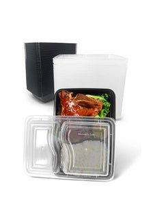 Freshware 15-Pack 3 Compartment Bento Lunch Boxes with Lids - Meal Prep