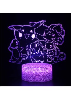 Buy 3D Illusion Go Pokemon Night Light 16 Color Change Decor Lamp Desk Table Night Light Lamp for Kids Children 16 Color Changing with Remote Canter in UAE