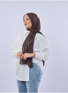 Buy Plain Crinkled Chiffon Walnut Brown For Women in Egypt