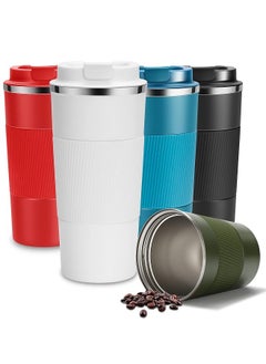 اشتري Travel Mug Reusable Insulated Coffee Cups Vacuum Insulation Stainless Steel Thermal Tumbler for Hot Cold Drinks 380ml Multicolor في مصر