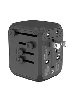 اشتري Universal Travel Power Adapter,100-250V 5A International Wall Charger,  4 USB Ports Adapter Plug, Worldwide AC Outlet Plugs Adapters for Europe, UK, US, AU, Asia في السعودية