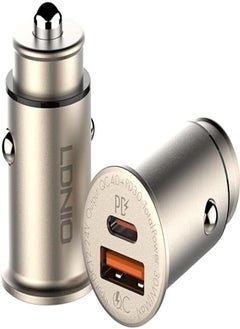 Buy LDNIO C506Q Fast Car Charger 30W With 2 USB Port Including 1 QC4+ and 1 PD USB-C Port With Micro Cable - Gold in Egypt