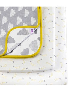 اشتري 3 Piece Crib Bedding Set Soft Jersey Cotton - Cloud Nine 90 x 1 x 45 Cm في الامارات