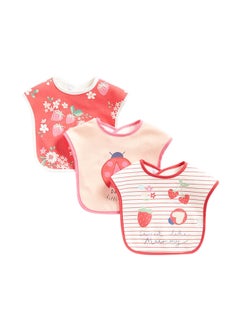 Buy Pack Of 3 Baby Bib Front 100%, And Knitted 65% Cotton in UAE