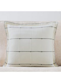 اشتري Green Artist Verde Woven Check Filled Cushion with Blanket Stitch 50 x 50 cm في السعودية