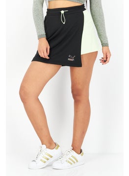 Buy Women Sportswear Fit Brand Logo Training Skirts, Black/Green in UAE