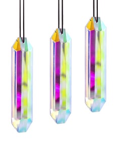 Buy 3 Piece Colored Crystals Prisms Glass Hanging Pendant Suncatchers Beads for Chandeliers Windows Garden Decoration in Saudi Arabia