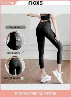 Zeronic Women's High Waist Bootcut Yoga Pants with Pockets Tummy Control  Workout Running Pants Long Bootleg Flare Pants