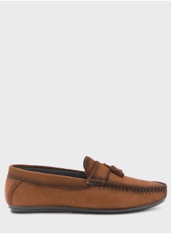 Buy Tassel Detail Faux Suede Loafers in Saudi Arabia