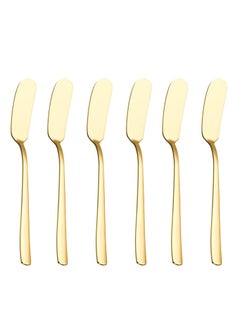 Buy 304 Butter Knife 6 Pieces, Stainless Steel Household Butter Spatula, Dessert and Jam Small Scraper, Butter Knife Spreader for Home, kitchen Gold in UAE