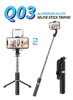 اشتري Mini Selfie Stick with Fill Light, Bluetooth, Anti-shake Q03 Selfie Stick في السعودية