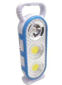 Buy Emergency Light Rechargeable LED Flashlight And 2 COB Lamps Spotlight With Solar Panel USB Output in Egypt