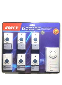 Buy NOVEX 6-ZONE WIRELESS DOOR BELL SYSTEM—ORIGINAL,IDEAL FOR OFFICE,HOSPITAL,RESTAURANT, ETC WHERE SERVICE IS NEEDED WITHIN SIX ZONES. in UAE