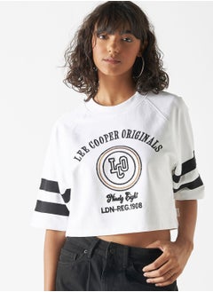 Buy Logo Print Crew Neck T-Shirt in UAE