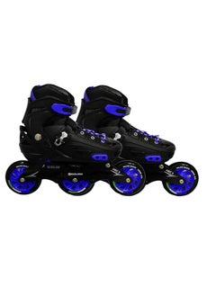 Buy EL1033 Inline Adjustable Skates Large 39 EUR (UK 5.5) - 43 EUR (UK 9) for 12 Years and Above |Aluminium Chassis and 100 mm PU Three Wheels | With ABEC 9 Bearings | Indoor and Outdoor in Saudi Arabia