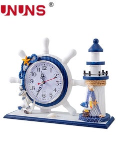 اشتري Lighthouse Mantle Clocks Ocean Nautical Clock Decor for Living Room Desktop Clocks Wood Mediterranean Style Desk Clock for Kids Bedroom Bedside Home Decoration في الامارات