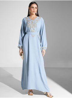 اشتري Embellished Belted Jalabiya في السعودية