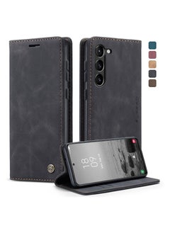 اشتري CaseMe for Samsung Galaxy S23 Plus Wallet Case,Soft PU Leather Flip Case Magnetic Stand Flip Protective Cover Leather Case with ID & Credit Card Slots Holder Case for Galaxy S23 Plus (Black) في الامارات