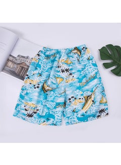 Buy 1 x 5 pcs Stylish Quick-Dry Mens Beach Shorts Casual Swimwear The Blue Shark in Saudi Arabia