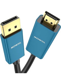 اشتري Mowsil HDMI to DP 4K Cable 2Mtr, DisplayPort to HDMI 4K@60Hz Cable,Support Eyefinity Multi-Display, Gold-Plated Connector and Aluminum Alloy Body في الامارات