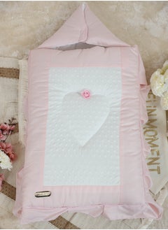 Buy The baby House has a pink side zipper for newborns and is decorated with a grainy white fabric in the middle in Saudi Arabia