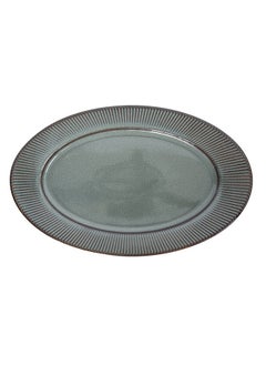 Buy Imperial Porcelain Oval Tray, Green - 36x23 cm in UAE