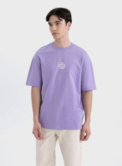 Buy Comfort Fit Crew Neck Printed T-Shirt in UAE