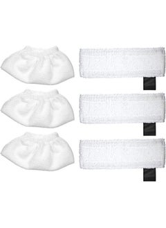 Buy 6 Pack Cloth Set Mopping Pads Replacement for Karchers Sc2/ Sc3/ Sc4/ Sc5 Microfiber Mopping Pads Cloth Accessories (For Karchers 3 Rag Nozzle Covers for Karchers 3 Microfiber Mopping Pads)-White in Saudi Arabia